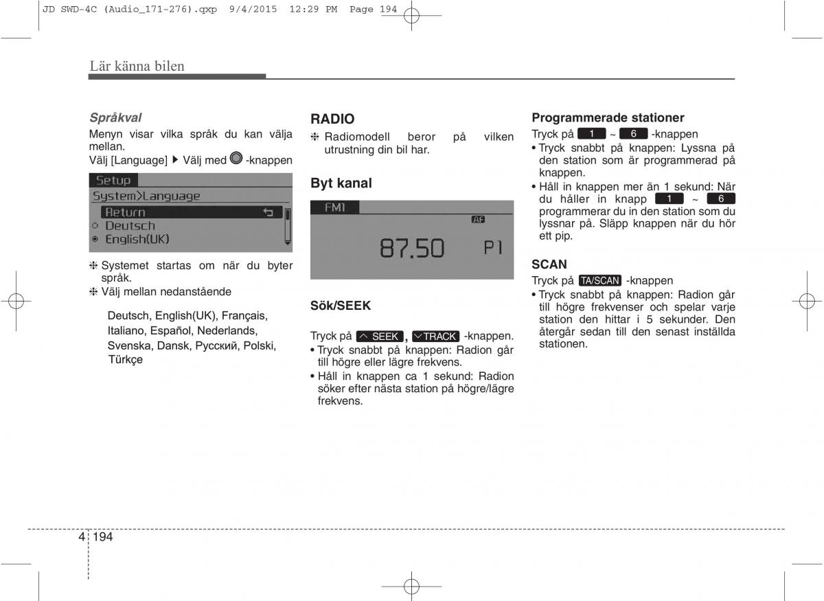 KIA Ceed II 2 instruktionsbok / page 265