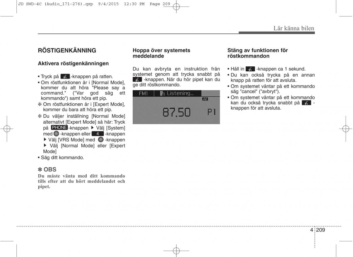 KIA Ceed II 2 instruktionsbok / page 280