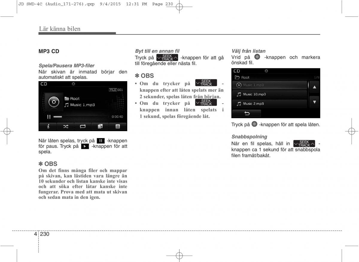 KIA Ceed II 2 instruktionsbok / page 301