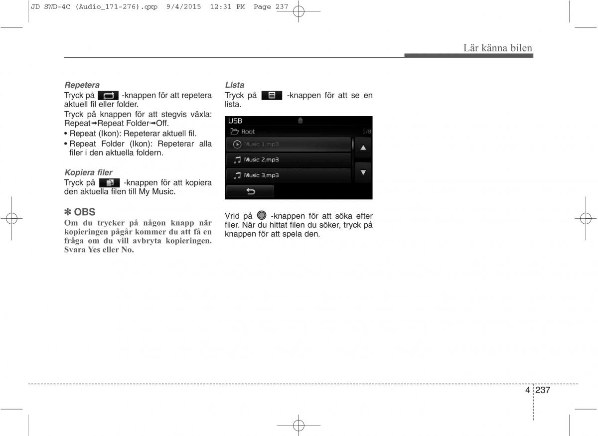 KIA Ceed II 2 instruktionsbok / page 308