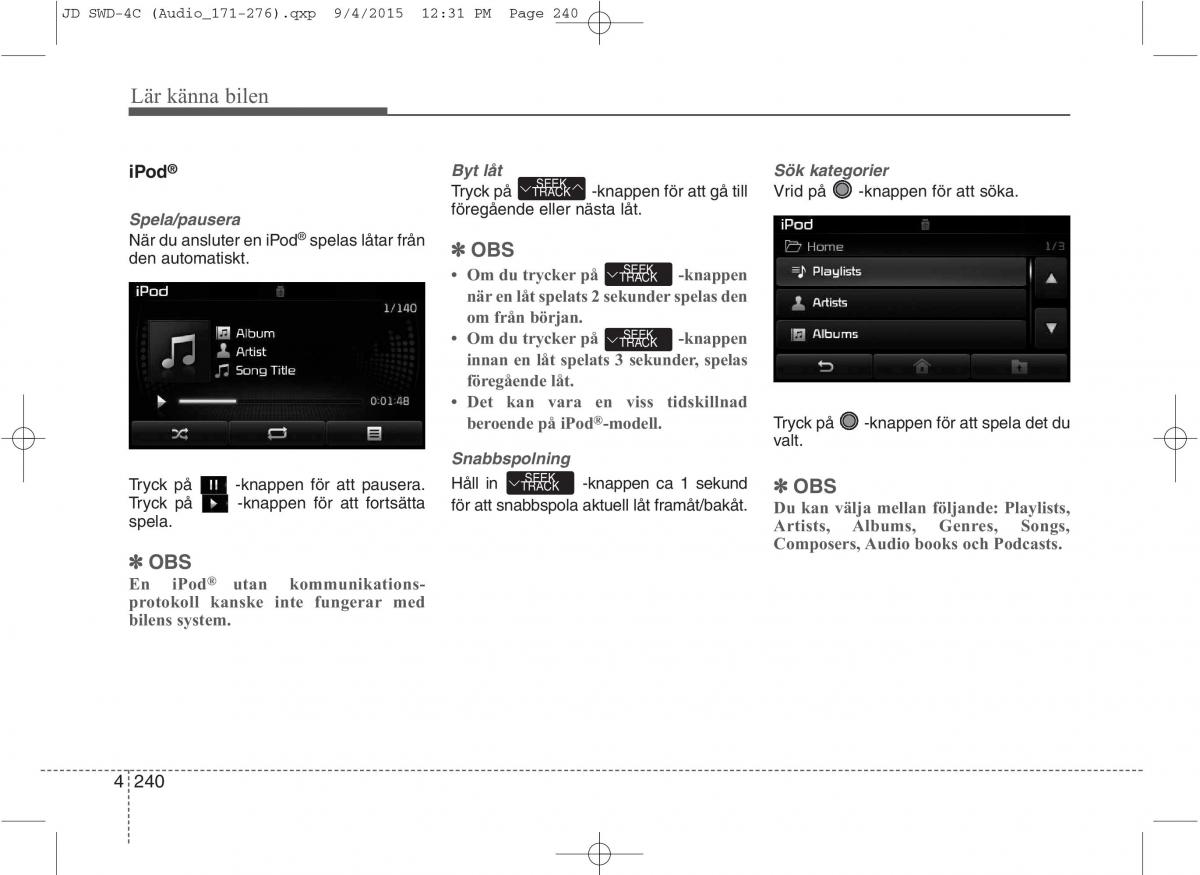 KIA Ceed II 2 instruktionsbok / page 311