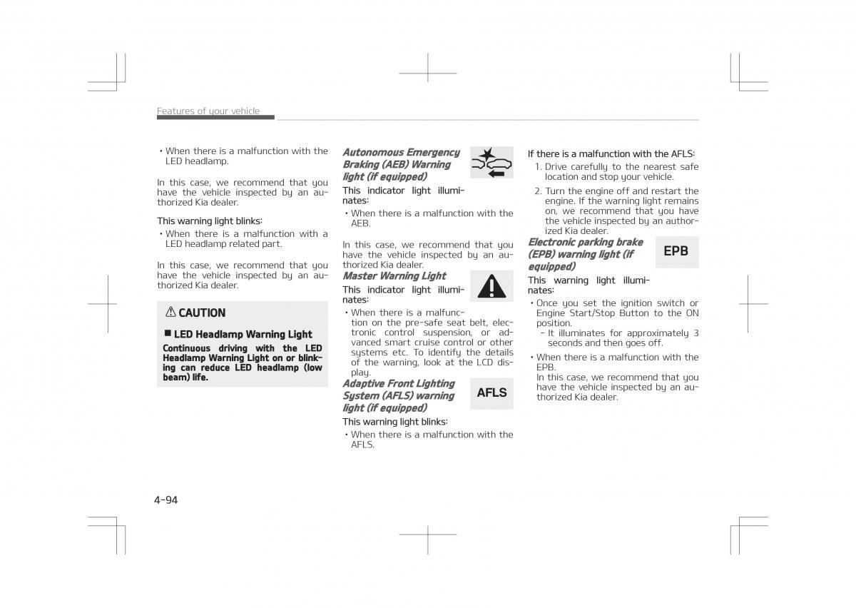 Kia Optima IV 4 owners manual / page 184