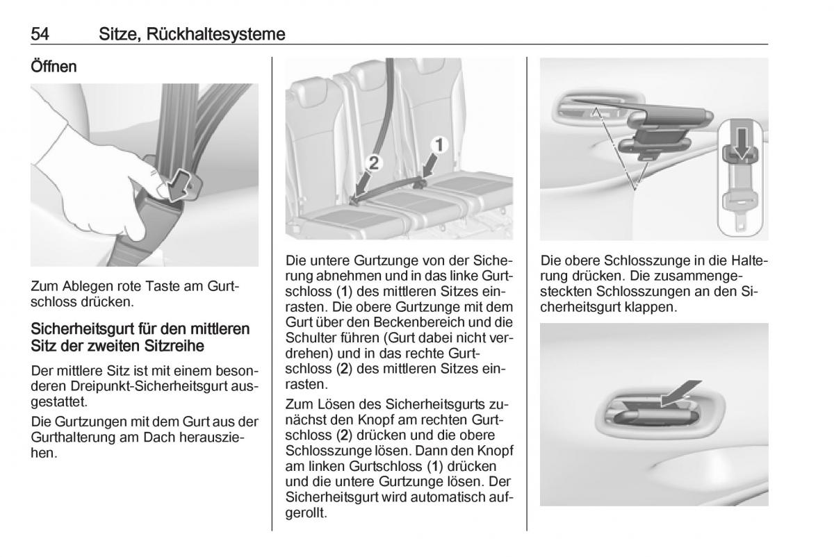 Opel Zafira C Tourer Handbuch / page 56