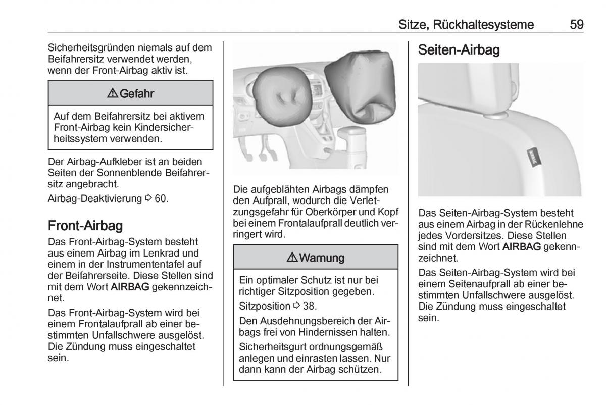 Opel Zafira C Tourer Handbuch / page 61