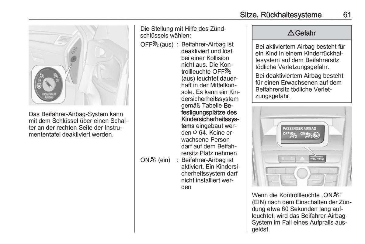 Opel Zafira C Tourer Handbuch / page 63