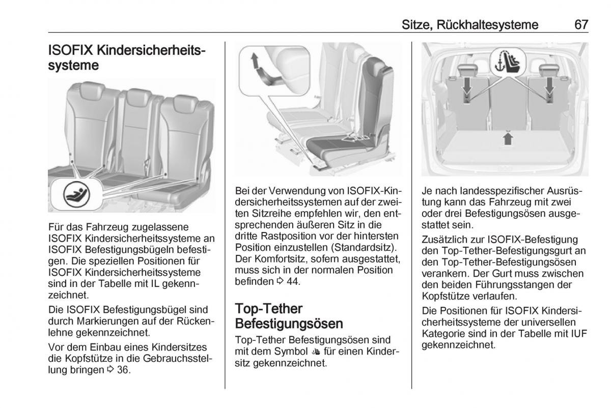 Opel Zafira C Tourer Handbuch / page 69