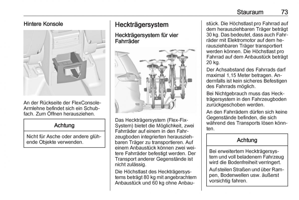 Opel Zafira C Tourer Handbuch / page 75