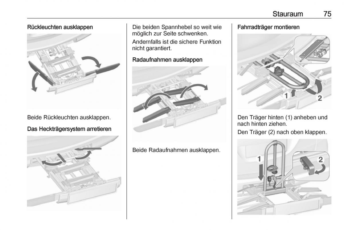 Opel Zafira C Tourer Handbuch / page 77