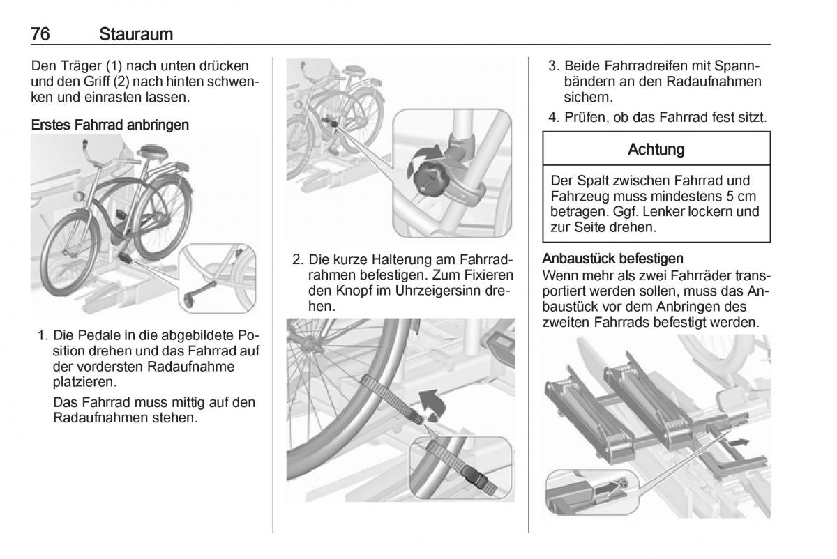 Opel Zafira C Tourer Handbuch / page 78