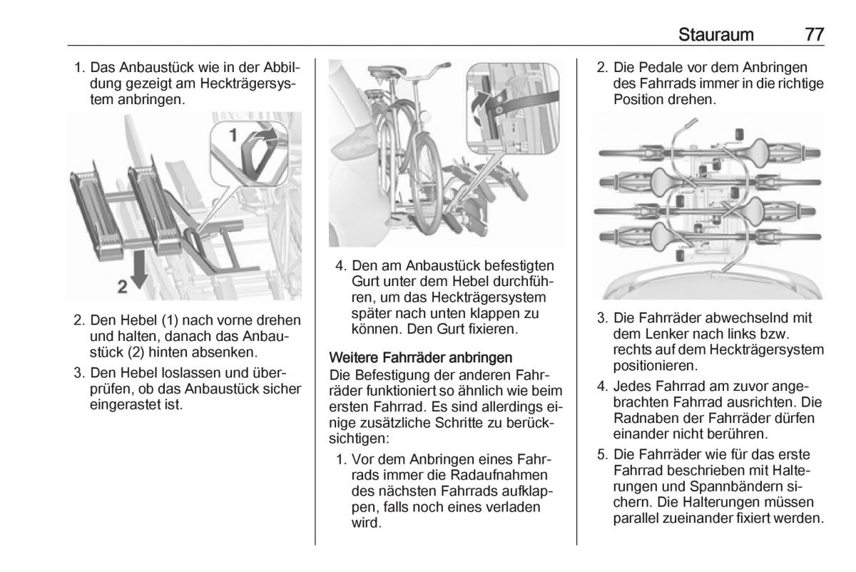 Opel Zafira C Tourer Handbuch / page 79