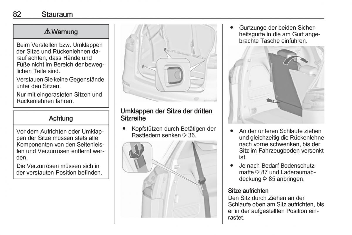 Opel Zafira C Tourer Handbuch / page 84