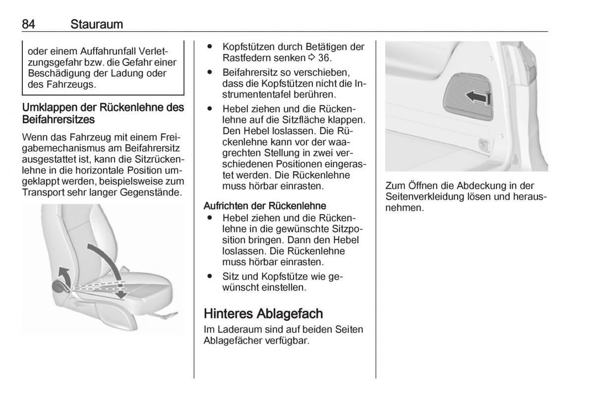 Opel Zafira C Tourer Handbuch / page 86