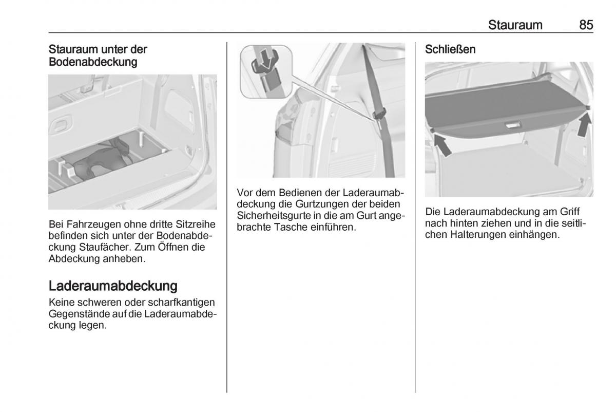 Opel Zafira C Tourer Handbuch / page 87