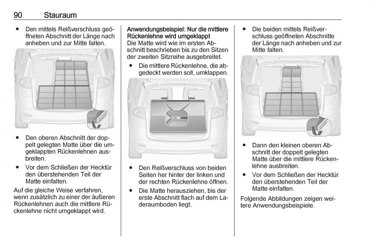 Opel Zafira C Tourer Handbuch / page 92