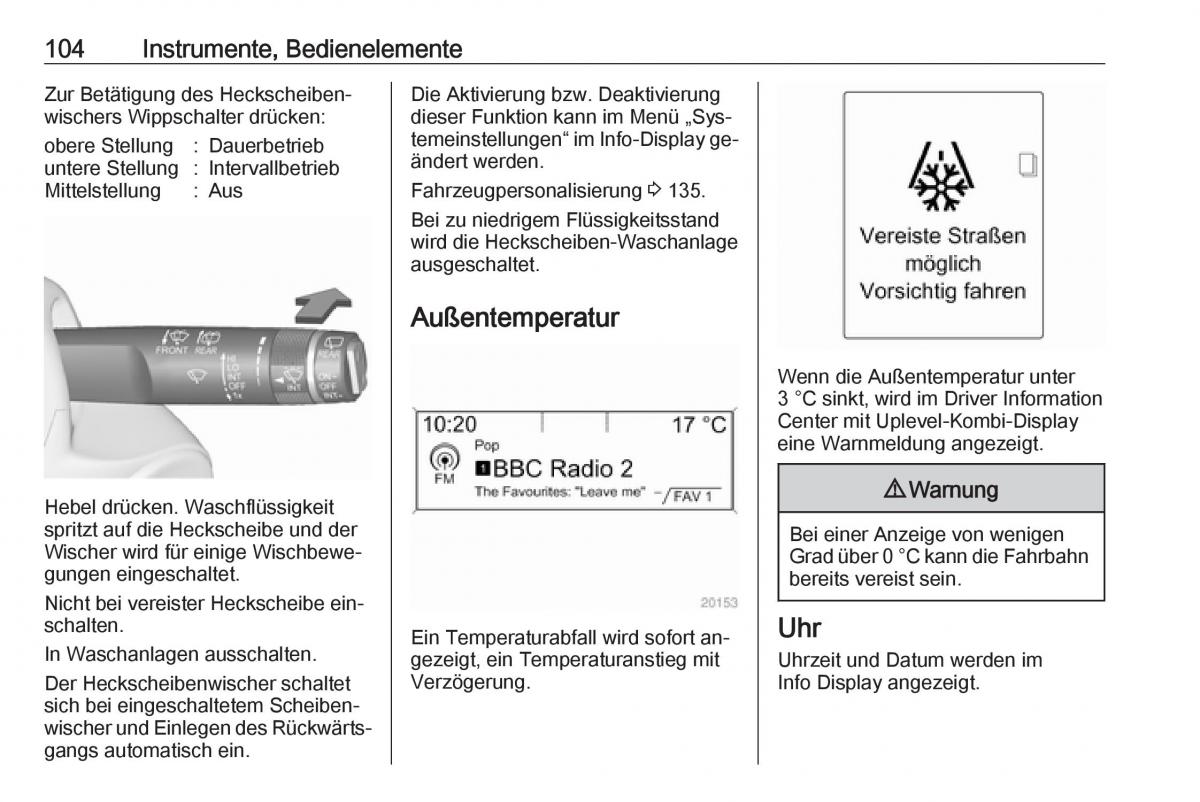 Opel Zafira C Tourer Handbuch / page 106