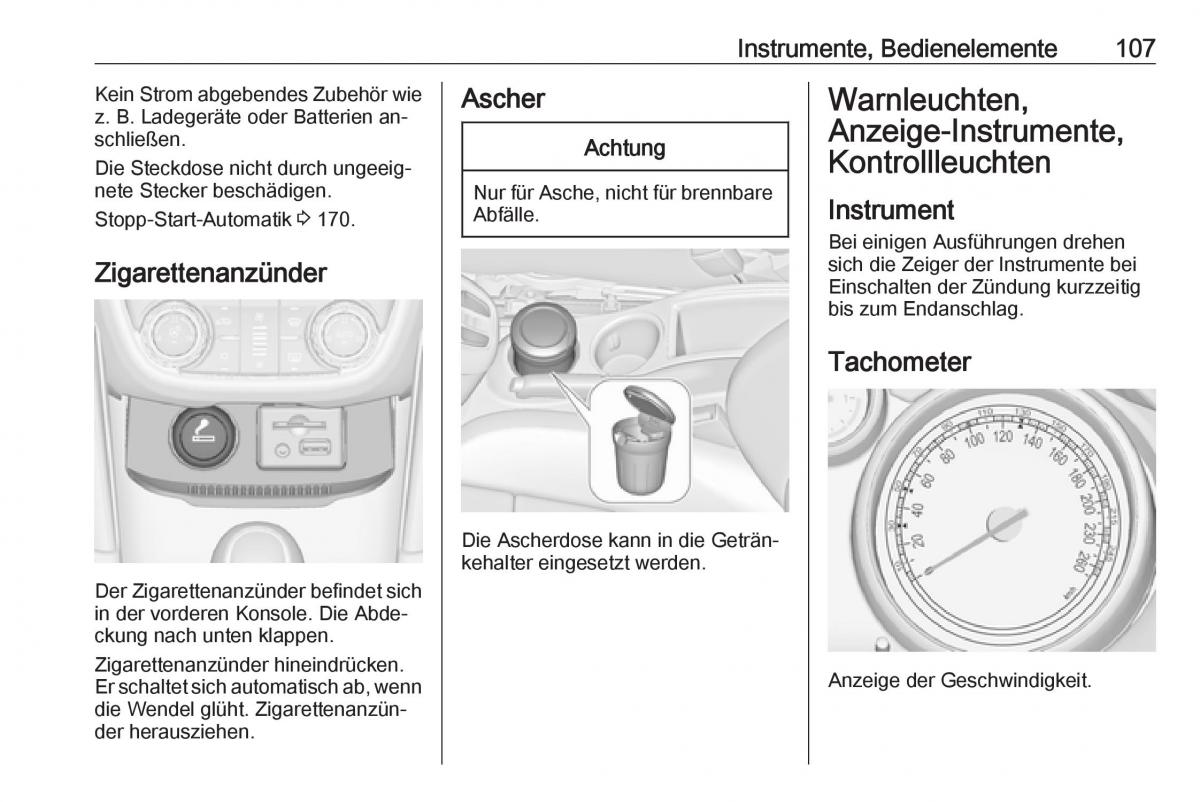 Opel Zafira C Tourer Handbuch / page 109