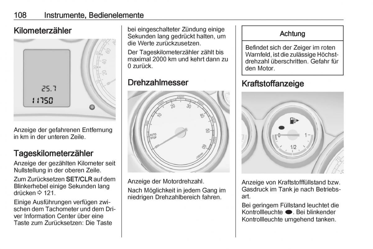 Opel Zafira C Tourer Handbuch / page 110