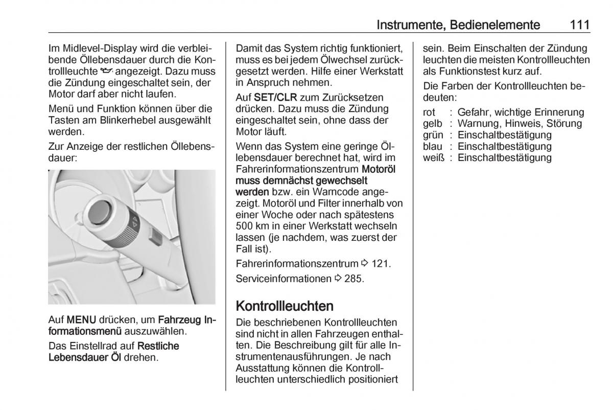 Opel Zafira C Tourer Handbuch / page 113