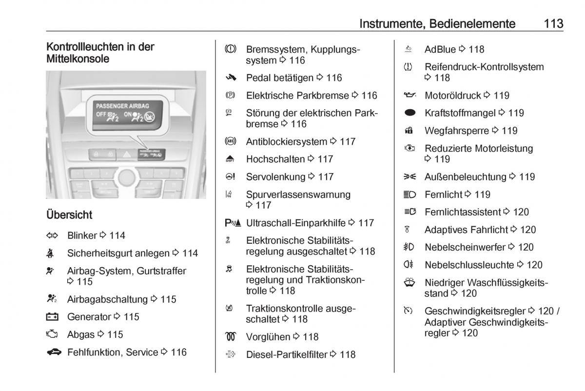 Opel Zafira C Tourer Handbuch / page 115