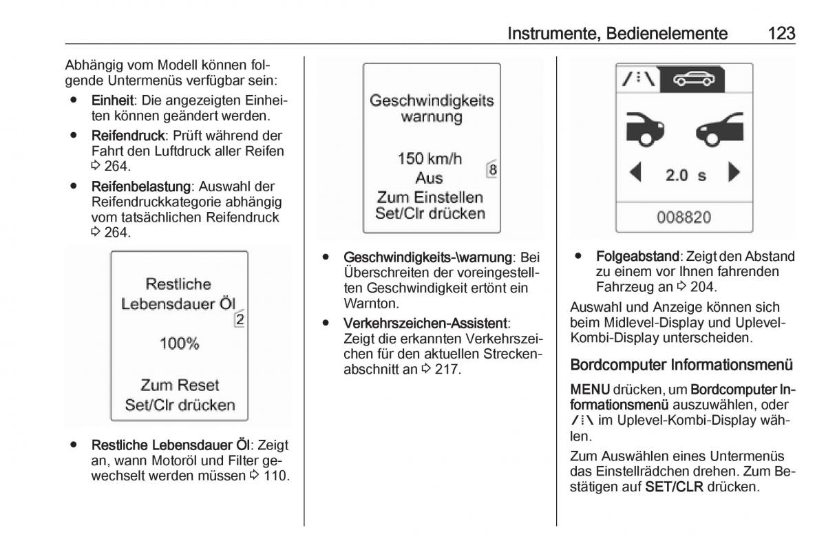 Opel Zafira C Tourer Handbuch / page 125