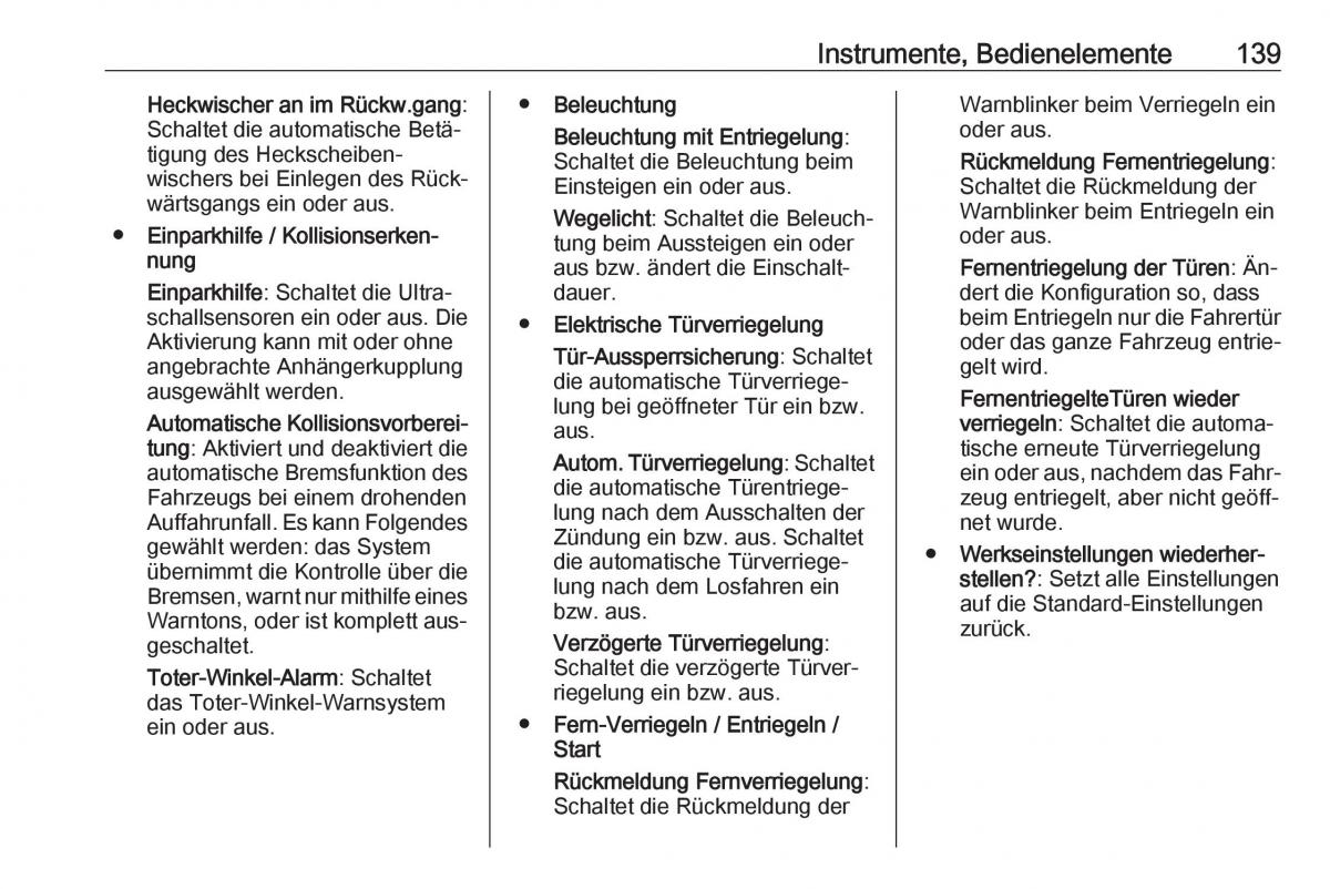 Opel Zafira C Tourer Handbuch / page 141