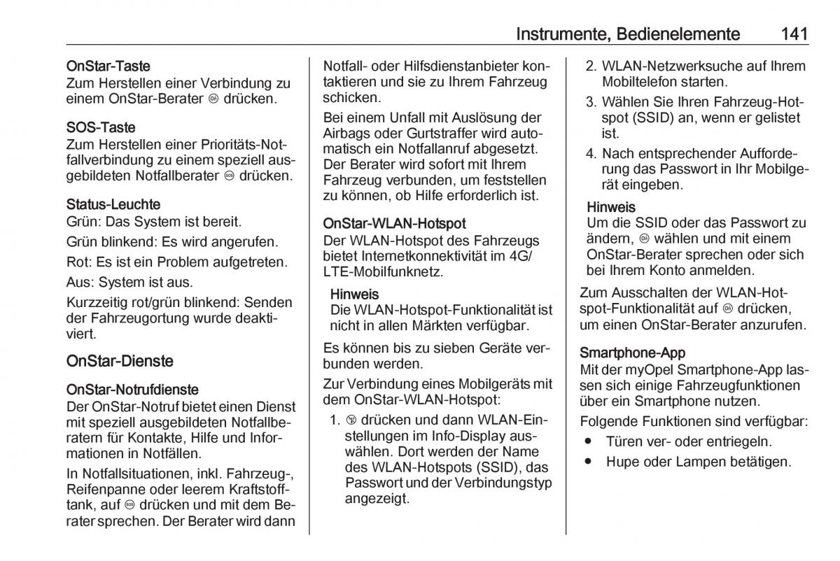 Opel Zafira C Tourer Handbuch / page 143