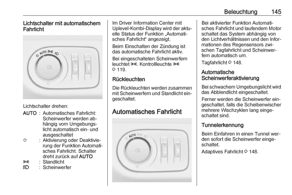 Opel Zafira C Tourer Handbuch / page 147