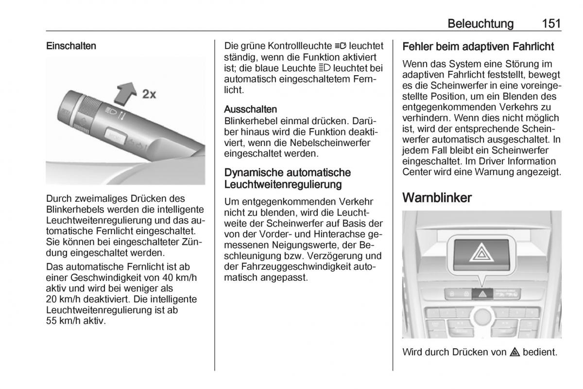 Opel Zafira C Tourer Handbuch / page 153