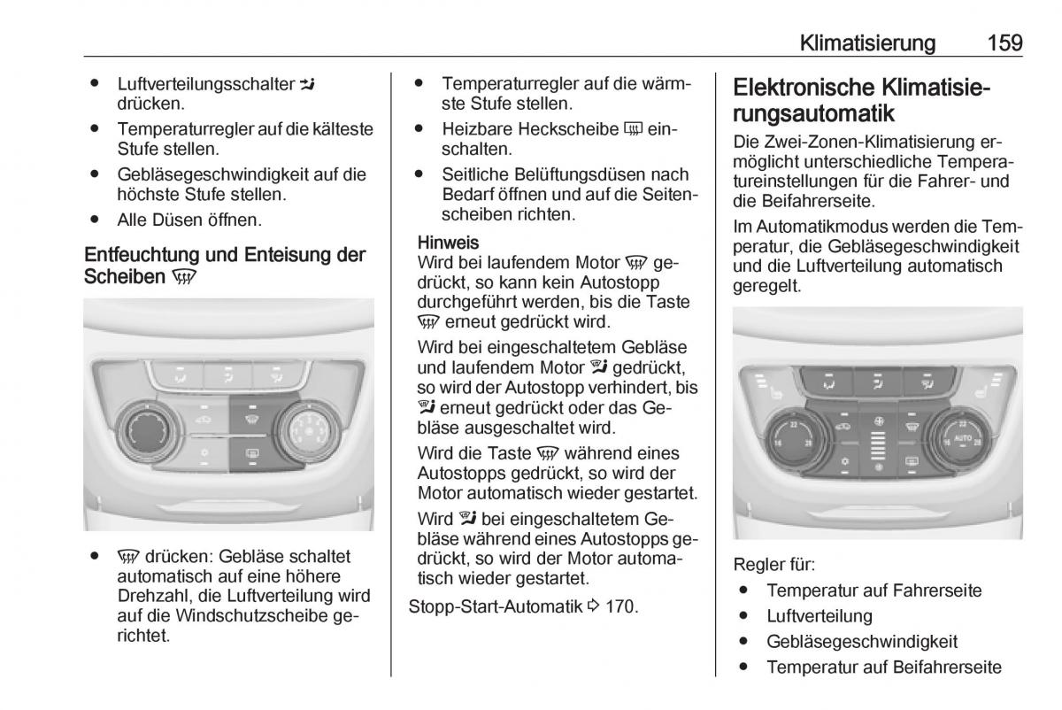 Opel Zafira C Tourer Handbuch / page 161