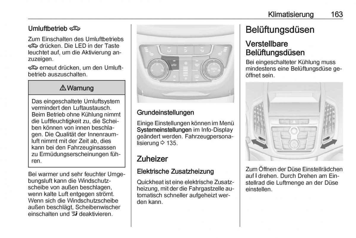 Opel Zafira C Tourer Handbuch / page 165