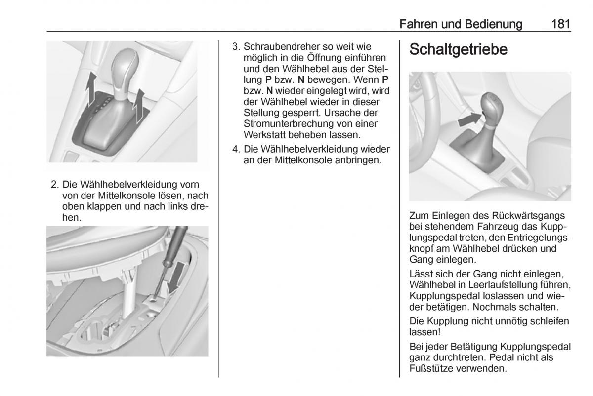 Opel Zafira C Tourer Handbuch / page 183