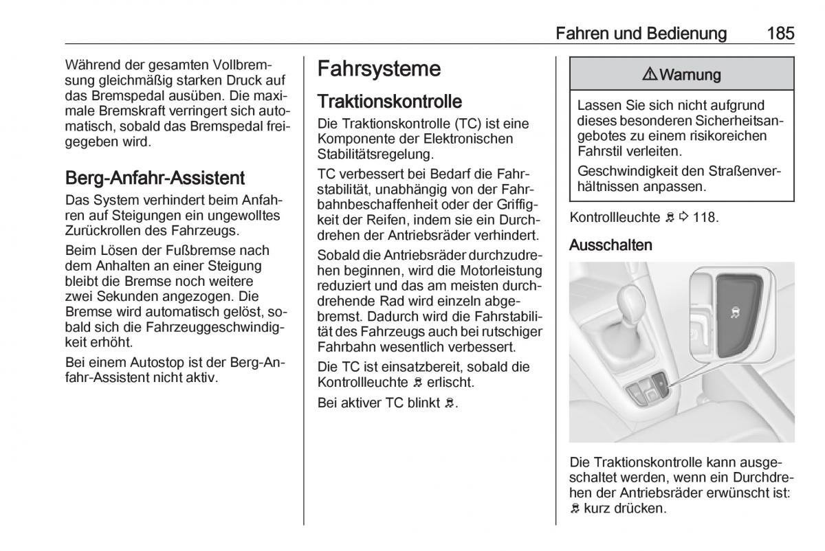 Opel Zafira C Tourer Handbuch / page 187