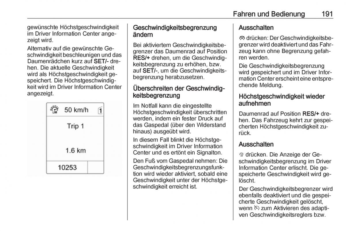 Opel Zafira C Tourer Handbuch / page 193