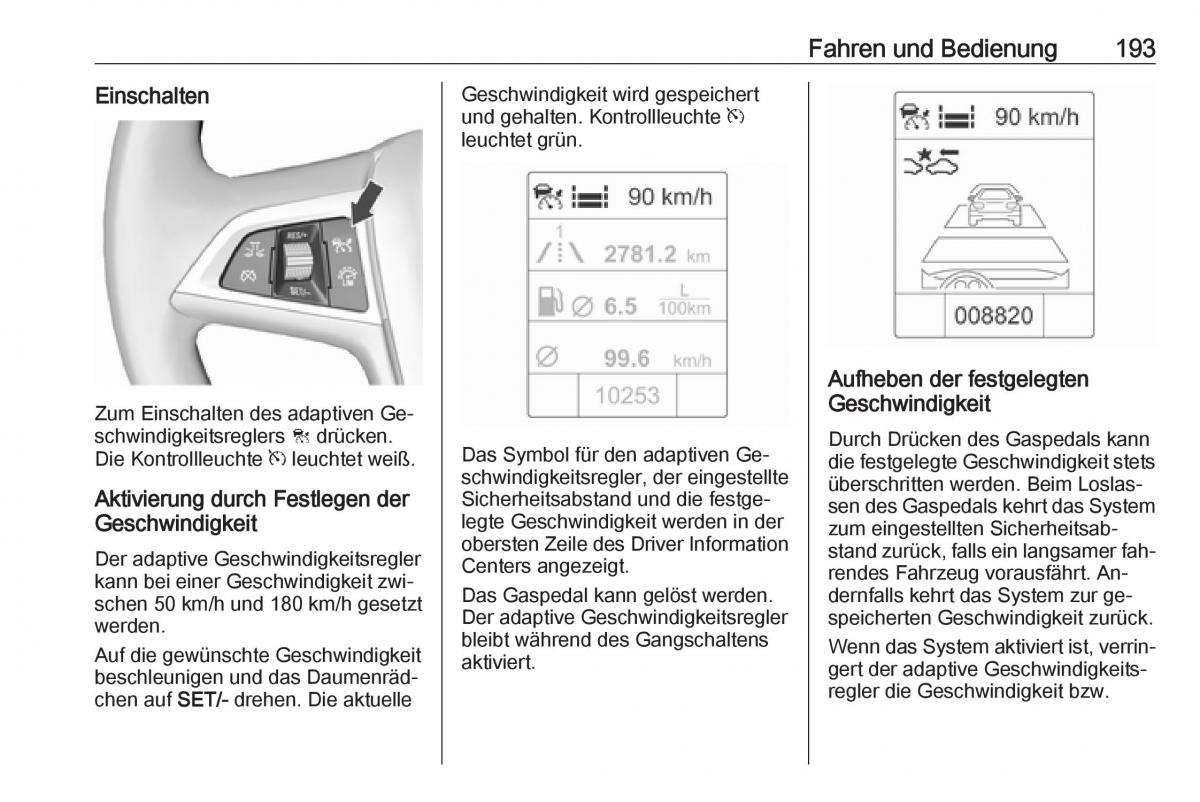 Opel Zafira C Tourer Handbuch / page 195