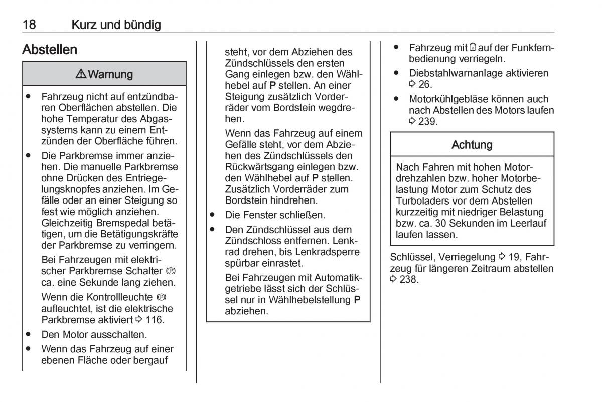 Opel Zafira C Tourer Handbuch / page 20