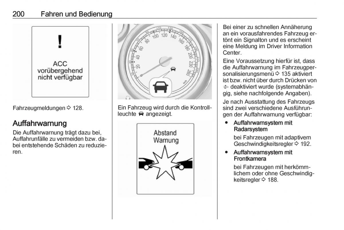 Opel Zafira C Tourer Handbuch / page 202