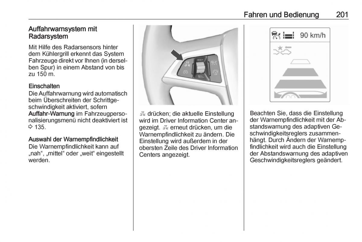 Opel Zafira C Tourer Handbuch / page 203