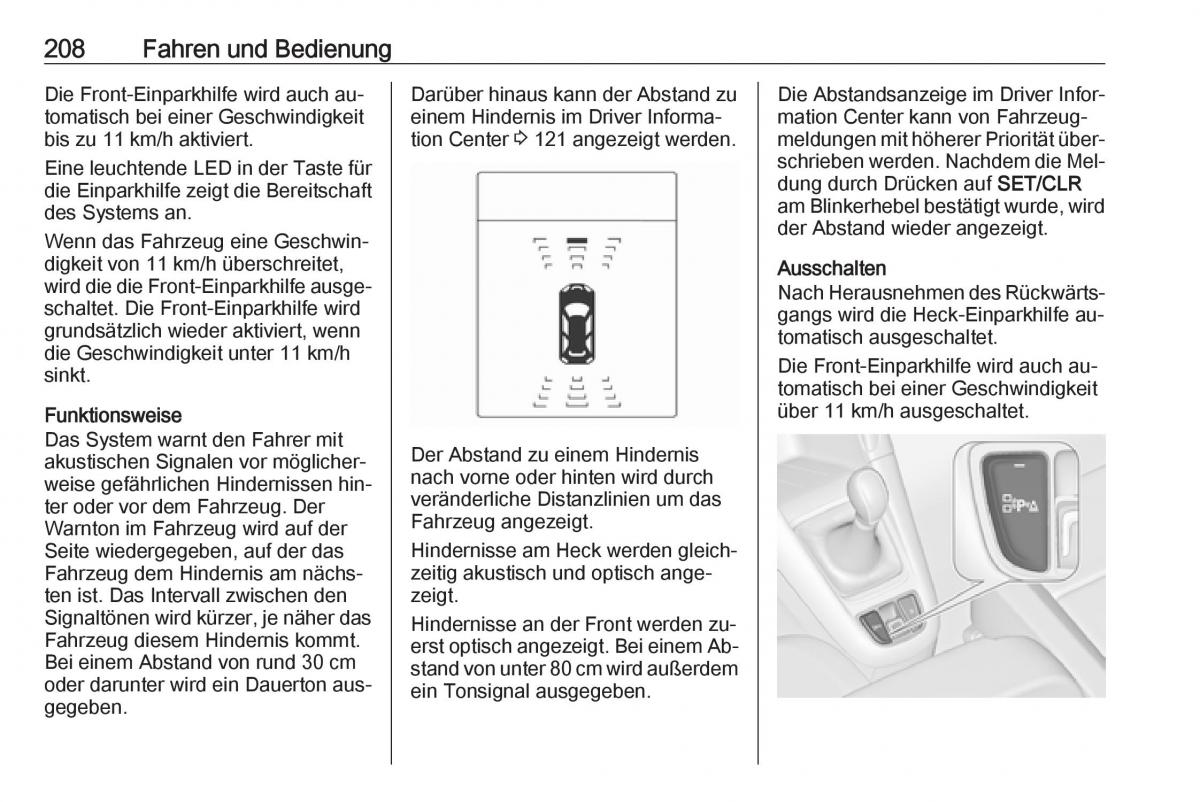 Opel Zafira C Tourer Handbuch / page 210