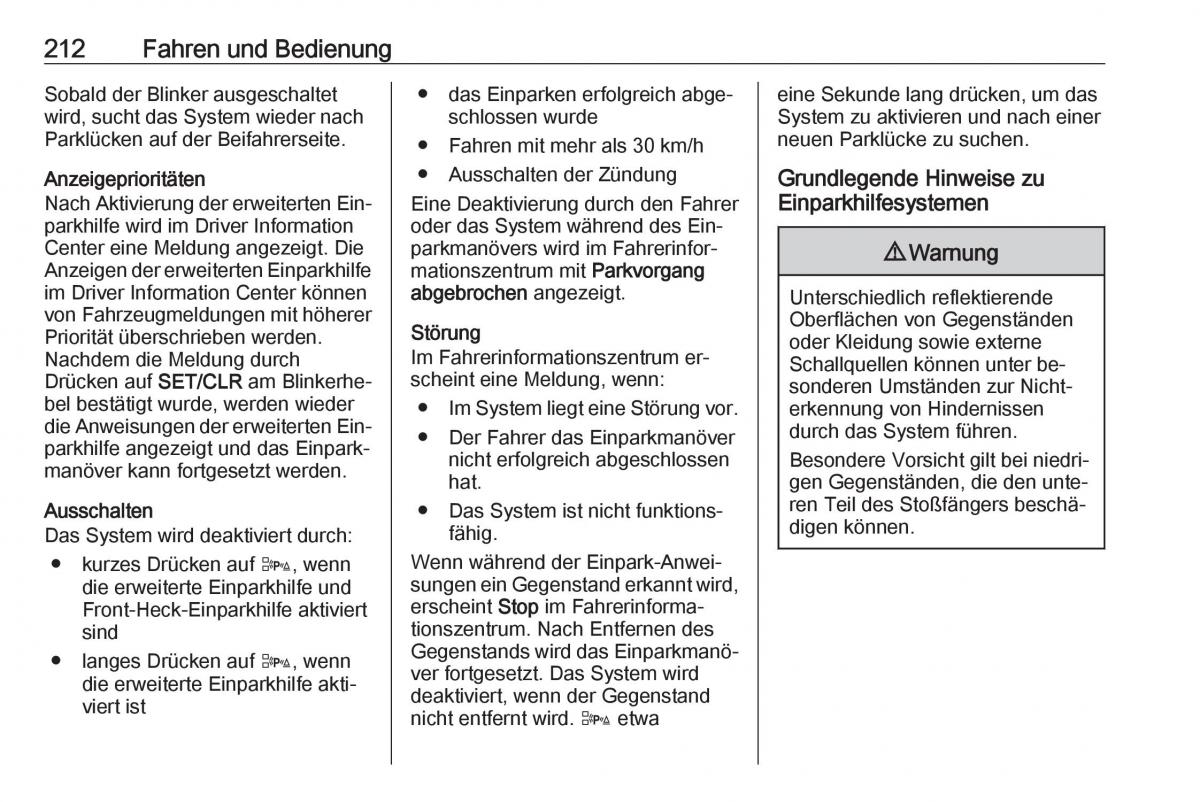 Opel Zafira C Tourer Handbuch / page 214