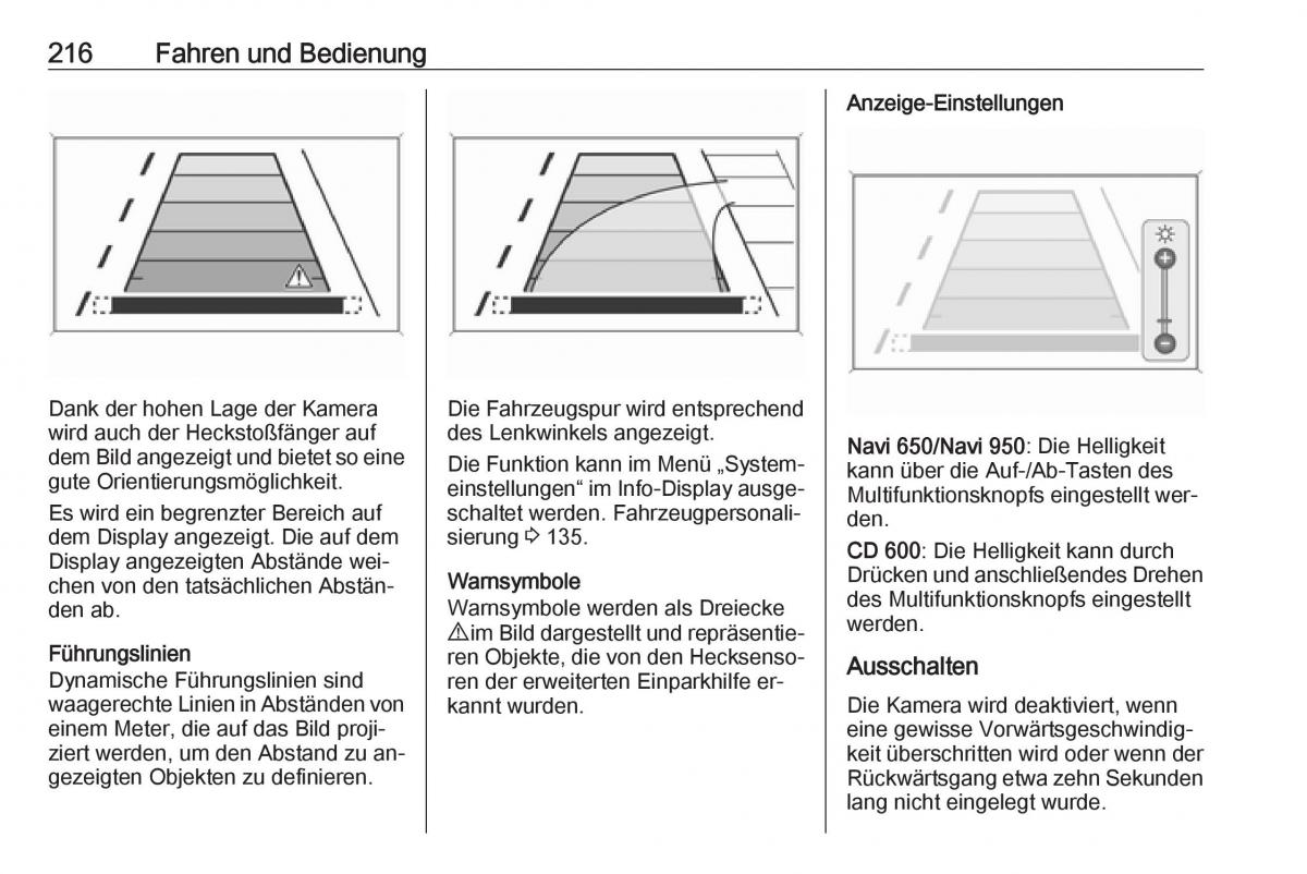 Opel Zafira C Tourer Handbuch / page 218