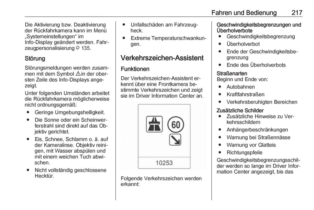 Opel Zafira C Tourer Handbuch / page 219