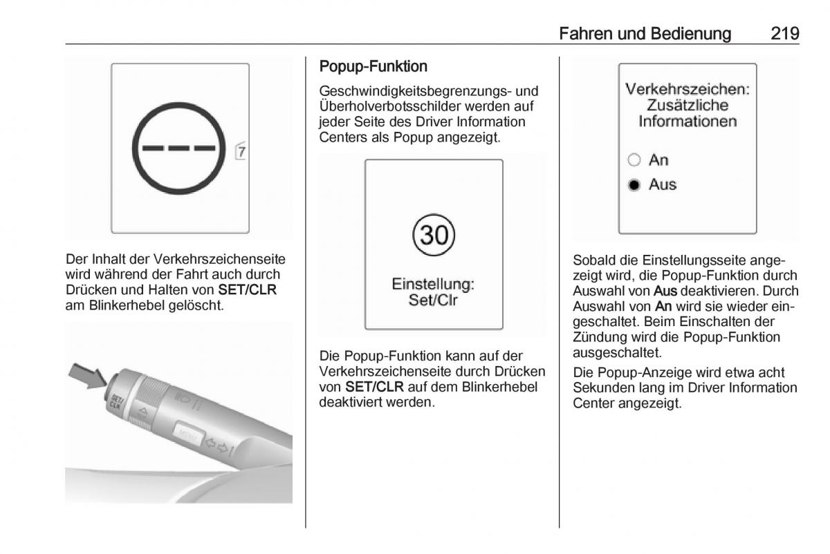 Opel Zafira C Tourer Handbuch / page 221