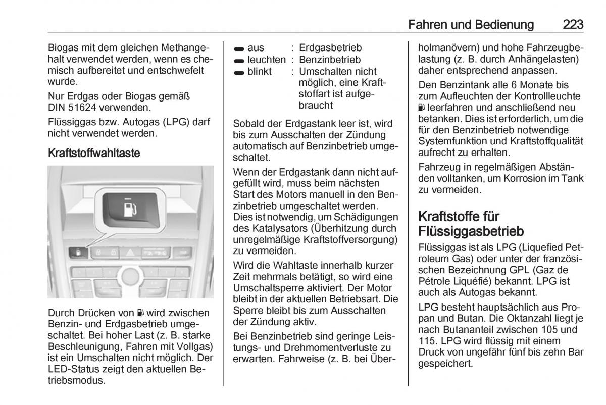 Opel Zafira C Tourer Handbuch / page 225