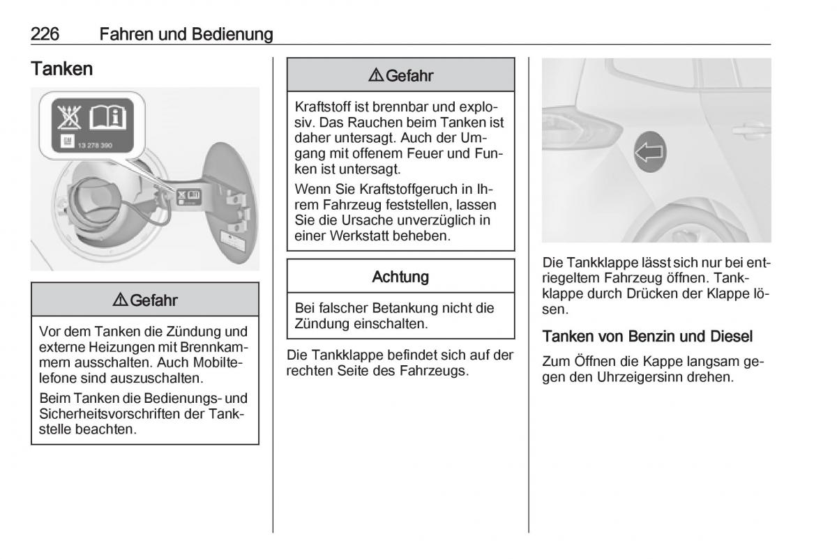 Opel Zafira C Tourer Handbuch / page 228