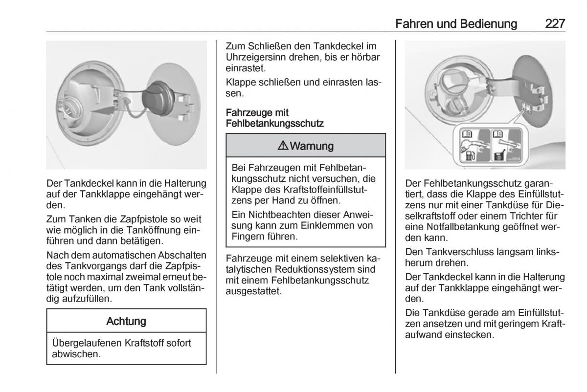 Opel Zafira C Tourer Handbuch / page 229