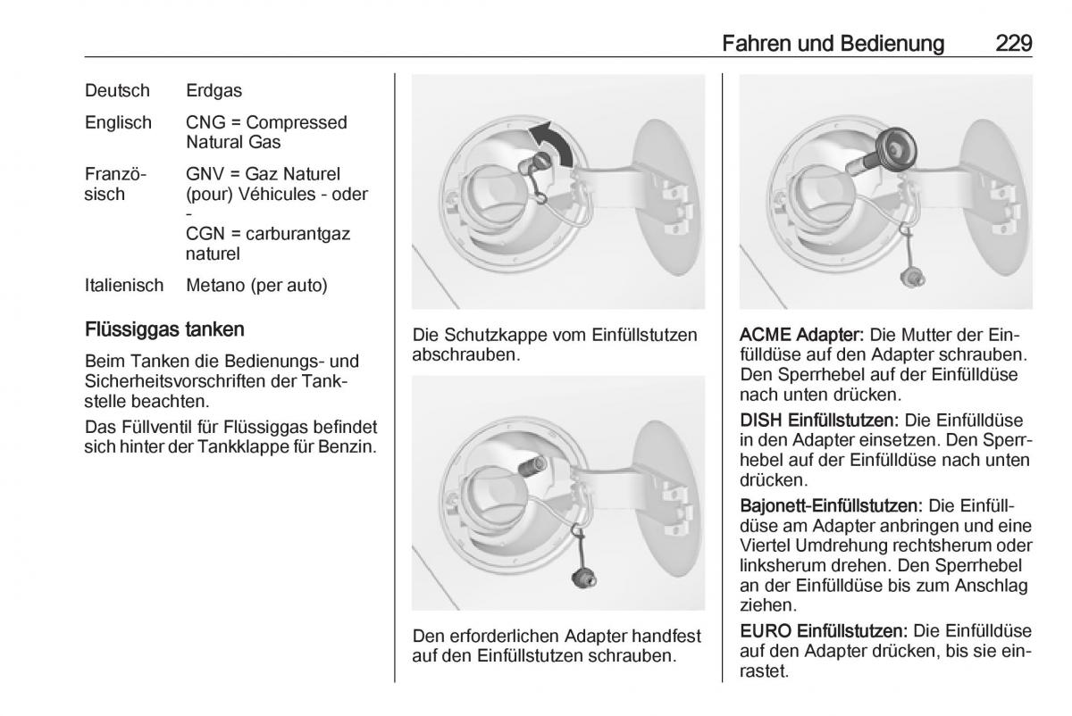 Opel Zafira C Tourer Handbuch / page 231