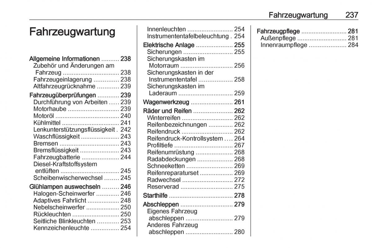 Opel Zafira C Tourer Handbuch / page 239