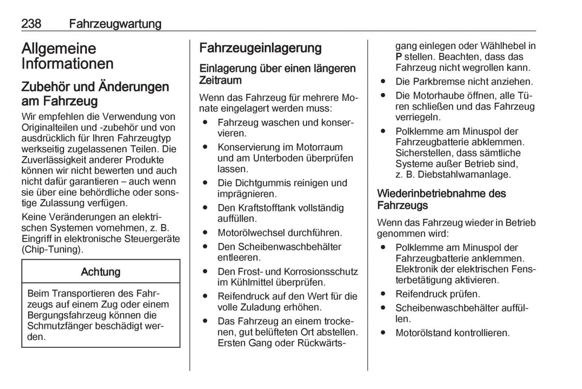 Opel Zafira C Tourer Handbuch / page 240