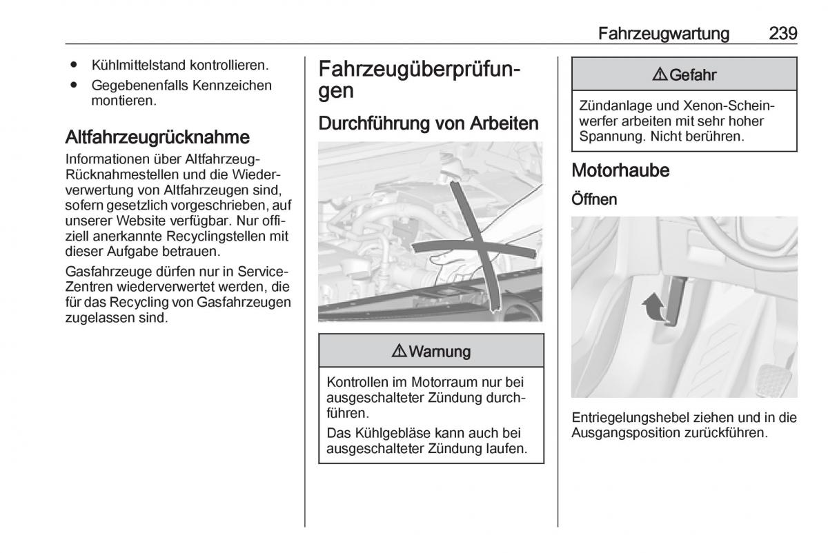 Opel Zafira C Tourer Handbuch / page 241