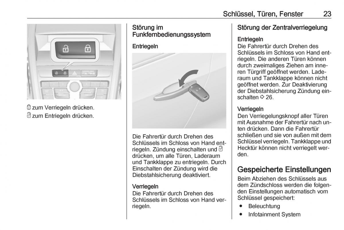 Opel Zafira C Tourer Handbuch / page 25